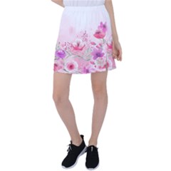 Pink Floral Print Tennis Skirt