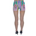 stripes floral print Skinny Shorts View2