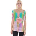 stripes floral print Wide Neckline Tee View1