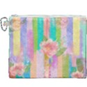 stripes floral print Canvas Cosmetic Bag (XXXL) View1