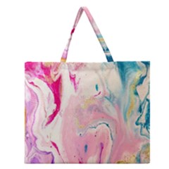 Marble Print Zipper Large Tote Bag by designsbymallika