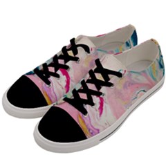 Marble Print Men s Low Top Canvas Sneakers by designsbymallika