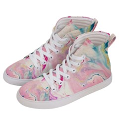 Marble Print Women s Hi-top Skate Sneakers by designsbymallika