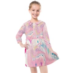 Marble Print Kids  Quarter Sleeve Shirt Dress