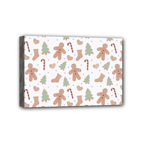 Ginger Christmas Pattern Mini Canvas 6  X 4  (stretched) by designsbymallika