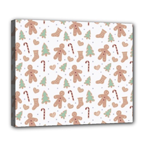 Ginger Christmas Pattern Deluxe Canvas 24  X 20  (stretched) by designsbymallika