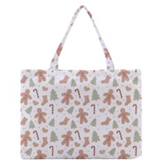 Ginger Christmas Pattern Zipper Medium Tote Bag by designsbymallika