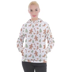 Ginger Christmas Pattern Women s Hooded Pullover