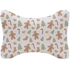 Ginger Christmas Pattern Seat Head Rest Cushion by designsbymallika