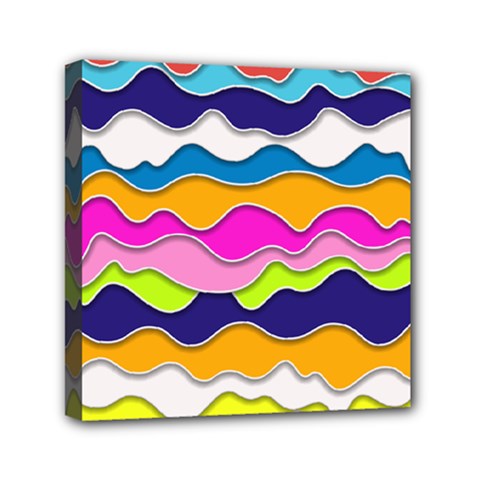 Bubble Liquid Print Mini Canvas 6  X 6  (stretched) by designsbymallika