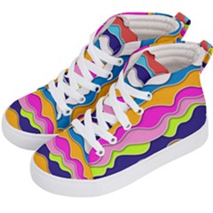 Bubble Liquid Print Kids  Hi-top Skate Sneakers by designsbymallika