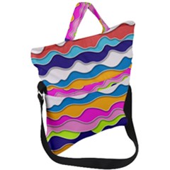 Bubble Liquid Print Fold Over Handle Tote Bag by designsbymallika