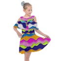 bubble liquid print Kids  Shoulder Cutout Chiffon Dress View1