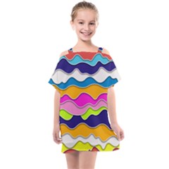 Bubble Liquid Print Kids  One Piece Chiffon Dress by designsbymallika