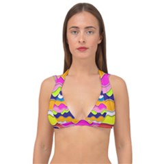 Bubble Liquid Print Double Strap Halter Bikini Top by designsbymallika