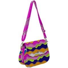 Bubble Liquid Print Saddle Handbag