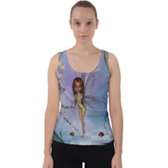 Cute Ittle Fairy With Ladybug Velvet Tank Top by FantasyWorld7