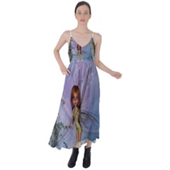 Cute Ittle Fairy With Ladybug Tie Back Maxi Dress