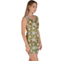 Snowflakes Slightly Snowing Down On The Flowers On Earth Bodycon Dress View3