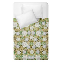 Snowflakes Slightly Snowing Down On The Flowers On Earth Duvet Cover Double Side (single Size) by pepitasart