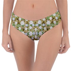 Snowflakes Slightly Snowing Down On The Flowers On Earth Reversible Classic Bikini Bottoms by pepitasart