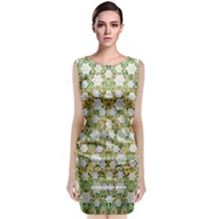 Snowflakes Slightly Snowing Down On The Flowers On Earth Classic Sleeveless Midi Dress by pepitasart