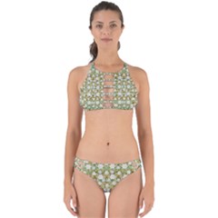 Snowflakes Slightly Snowing Down On The Flowers On Earth Perfectly Cut Out Bikini Set by pepitasart