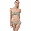 Snowflakes Slightly Snowing Down On The Flowers On Earth Twist Bandeau Bikini Set View1