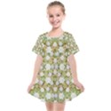 Snowflakes Slightly Snowing Down On The Flowers On Earth Kids  Smock Dress View1