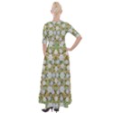 Snowflakes Slightly Snowing Down On The Flowers On Earth Half Sleeves Maxi Dress View2