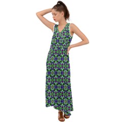 0 V-neck Chiffon Maxi Dress