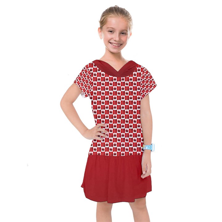 Canada Flag Dresses Kids  Drop Waist Dress