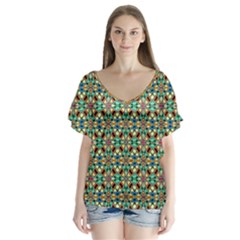 90 V-neck Flutter Sleeve Top by ArtworkByPatrick