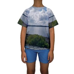 Lake Wallenpaupack Kids  Short Sleeve Swimwear by canvasngiftshop