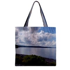 Lake Wallenpaupack Zipper Grocery Tote Bag by canvasngiftshop