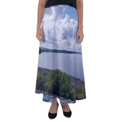 Lake Wallenpaupack Flared Maxi Skirt by canvasngiftshop