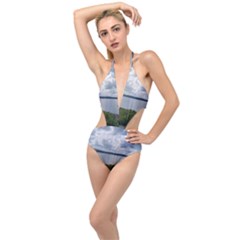 Lake Wallenpaupack Plunging Cut Out Swimsuit by canvasngiftshop