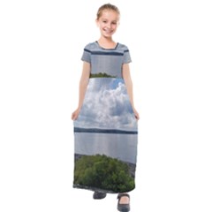 Lake Wallenpaupack Kids  Short Sleeve Maxi Dress by canvasngiftshop