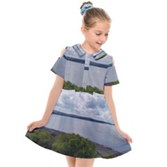 Lake Wallenpaupack Kids  Short Sleeve Shirt Dress by canvasngiftshop