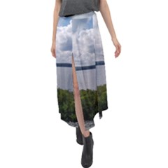 Lake Wallenpaupack Velour Split Maxi Skirt by canvasngiftshop