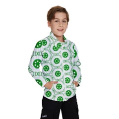 White Green Shapes Kids  Windbreaker