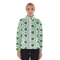 White Green Shapes Winter Jacket