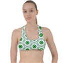 White Green Shapes Criss Cross Racerback Sports Bra View1