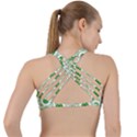 White Green Shapes Criss Cross Racerback Sports Bra View2