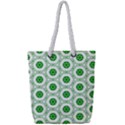 White Green Shapes Full Print Rope Handle Tote (Small) View1