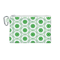 White Green Shapes Canvas Cosmetic Bag (medium)