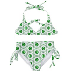 White Green Shapes Kids  Classic Bikini Set