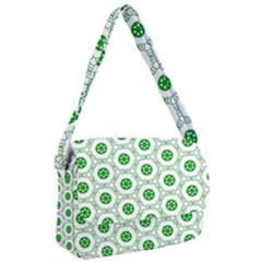 White Green Shapes Courier Bag