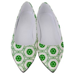 White Green Shapes Women s Low Heels