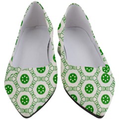 White Green Shapes Women s Block Heels 